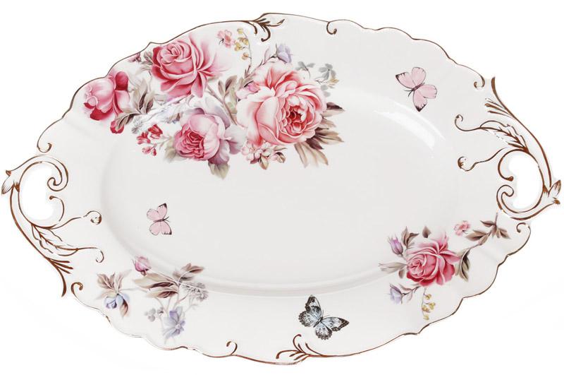 

Блюдо сервировочное фарфоровое Версаль 36х24х3 см с ручками Bona DP41049