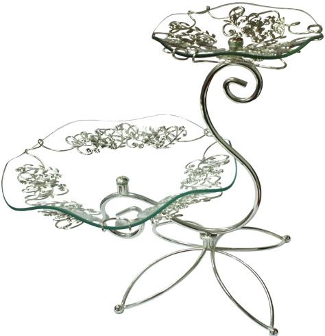 

Фруктовница Flowers 2-х ярусная декоративная 30х20 см S&T DP41028