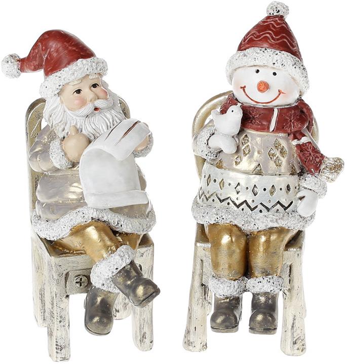 

Набор 2 статуэтки Santa со Снеговиком 16.5 см Bona DP43005