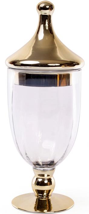 

Ваза-кубок Ancient Glass диаметр 13х35 см, стеклянная с позолотой Bona DP41698