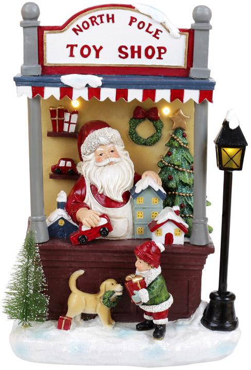 

Композиция новогодняя North Pole Toy Shop с LED подсветкой 21х14х33см, полистоун Bona DP69432