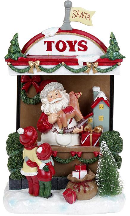 

Композиция новогодняя Santa's Toy Store с LED подсветкой 22х14х33см, полистоун Bona DP69431