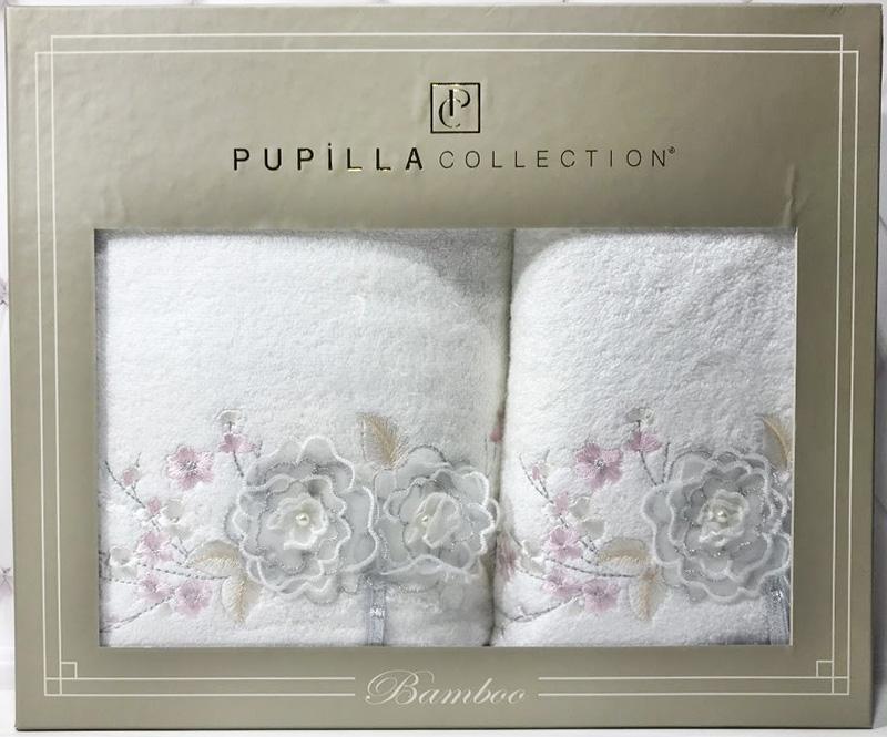

Комплект полотенец Roselinda Bambuk лицевой 50х90 см и банный 70х140 см, белый Pupilla DP43606