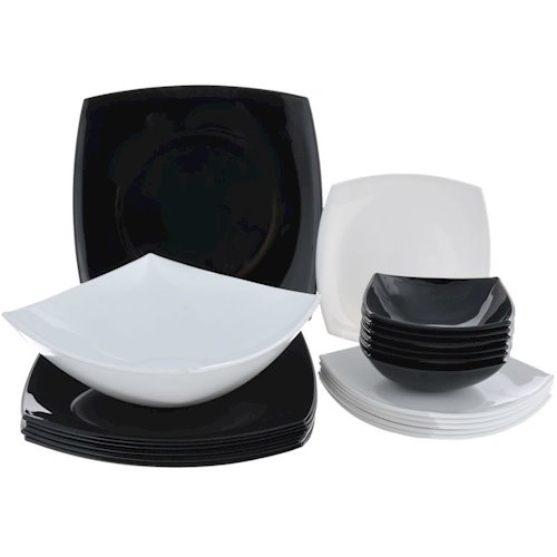 

Сервіз столовий Luminarc Quadrato Black/White 19пр. LM-5239c