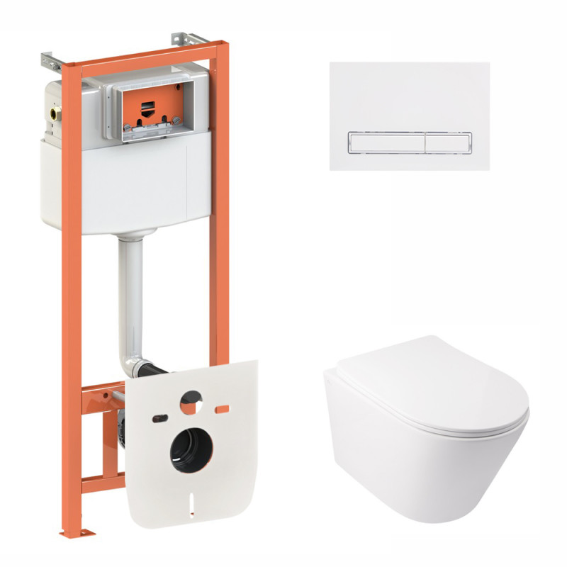 

Комплект Qtap инсталляция 3 в 1 Nest QT0133M425 с панелью смыва линейной QT0111M08V1384W и унитаз с сиденьем Swan QT16335178W (SD00042994)