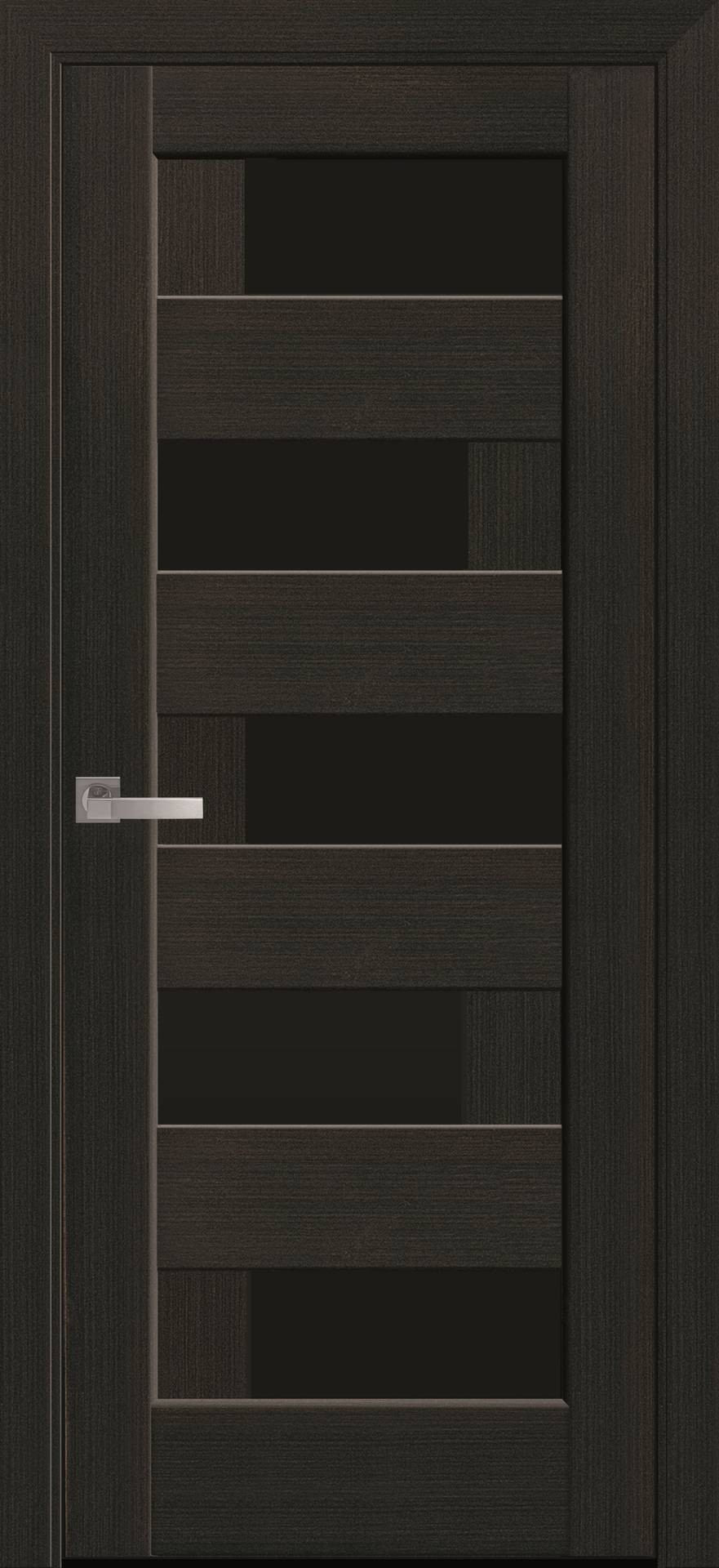 

Двери межкомнатные Новый Стиль Пиана-blk-Венге-New-1 черное стекло 700*2000