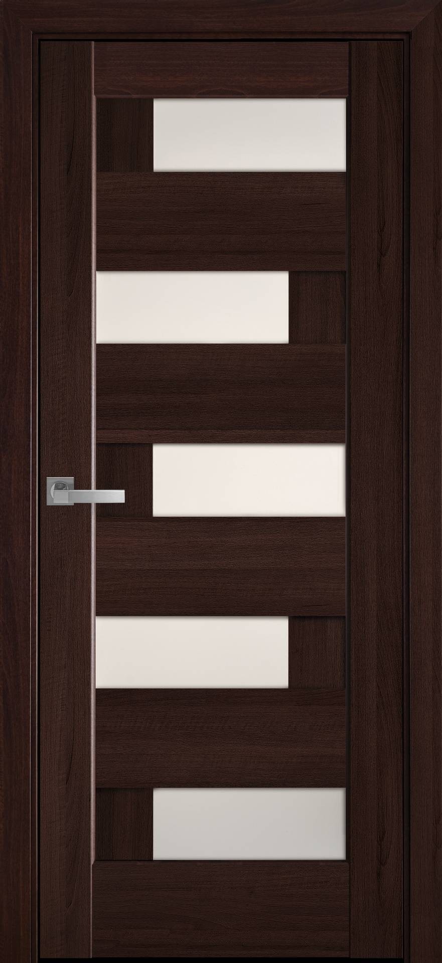 

Двери межкомнатные Новый Стиль Пиана-G-Каштан-1 сатиновое стекло 800*2000