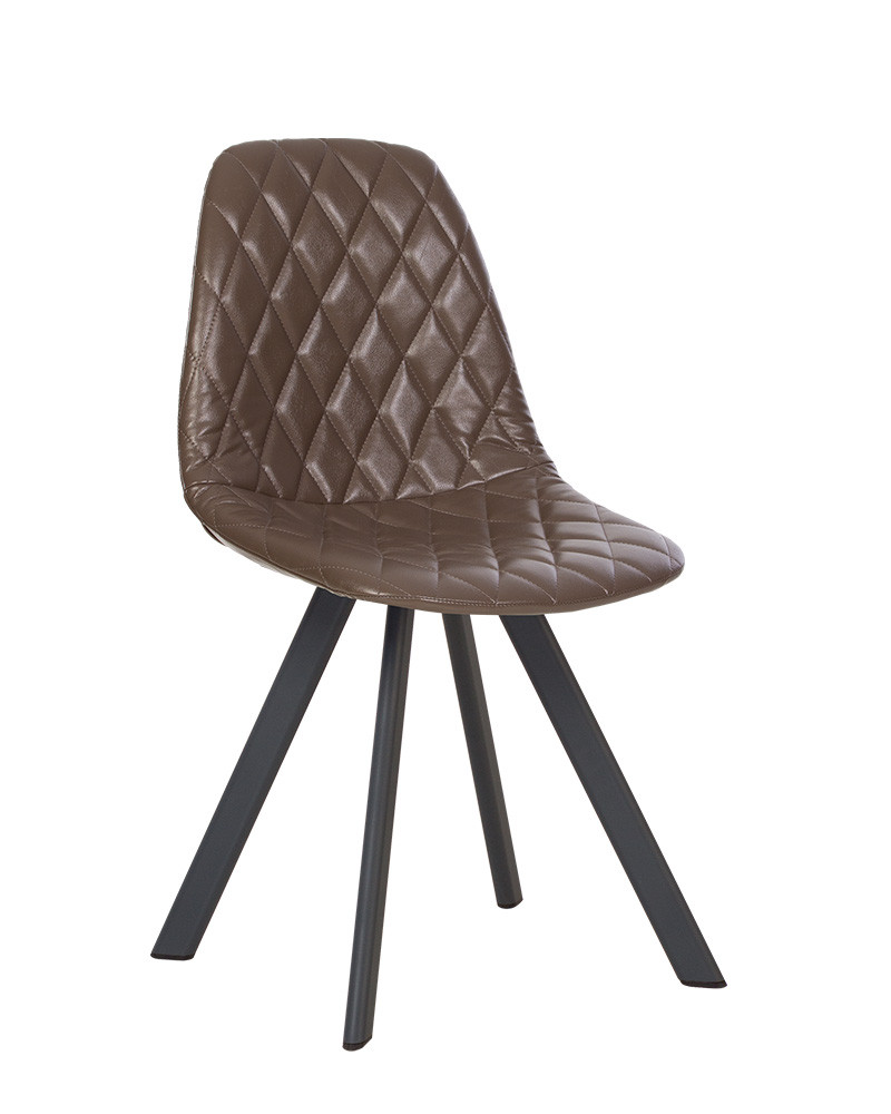 

Стул обеденный кухонный LIYA 4L antr каркас - металл цвет Антрацит, обивка - кожзам Pr-02 цвет Коричневый Новый Стиль