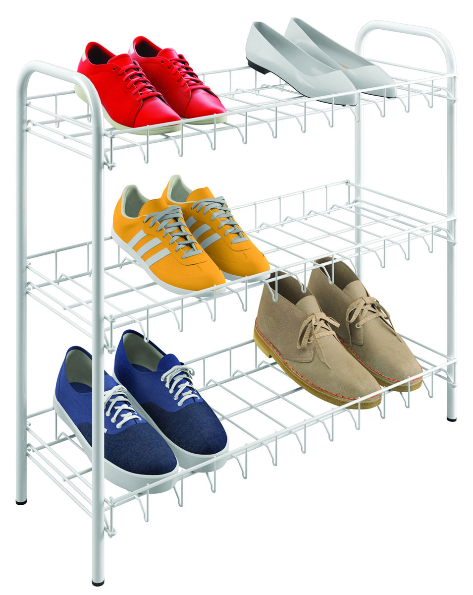 

Полка для обуви 3-х уровневая 64*23*59см SHOE3 Metaltex, белый