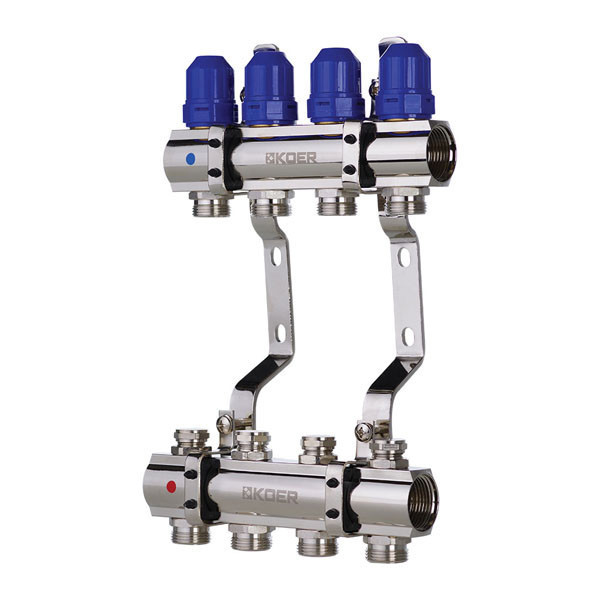 

Коллекторный блок с термостатич. клапанами KR.1100-04 1”x4 WAYS KR2630 Koer (KR2630)