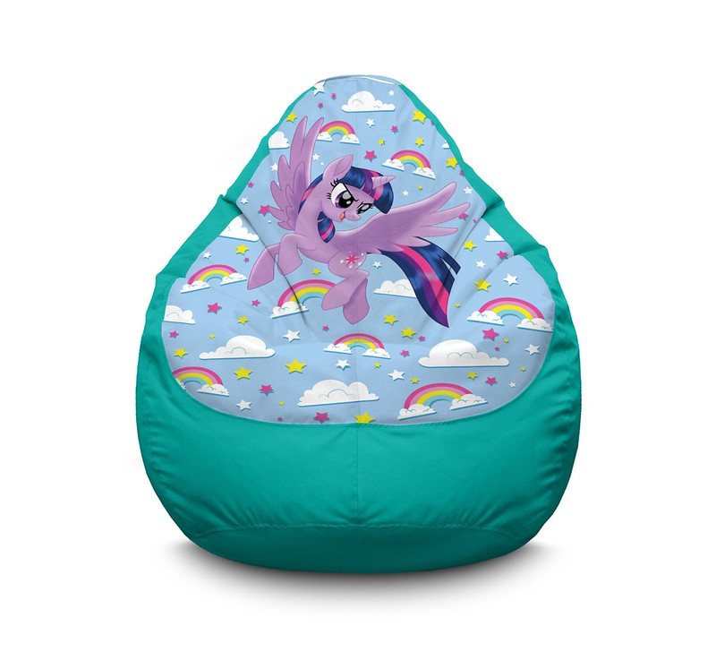 

Кресло мешок iPuff "My Little Pony. Twilight Sparkle and rainbow" Оксфорд XXXL (100х135 см) Бирюзовый