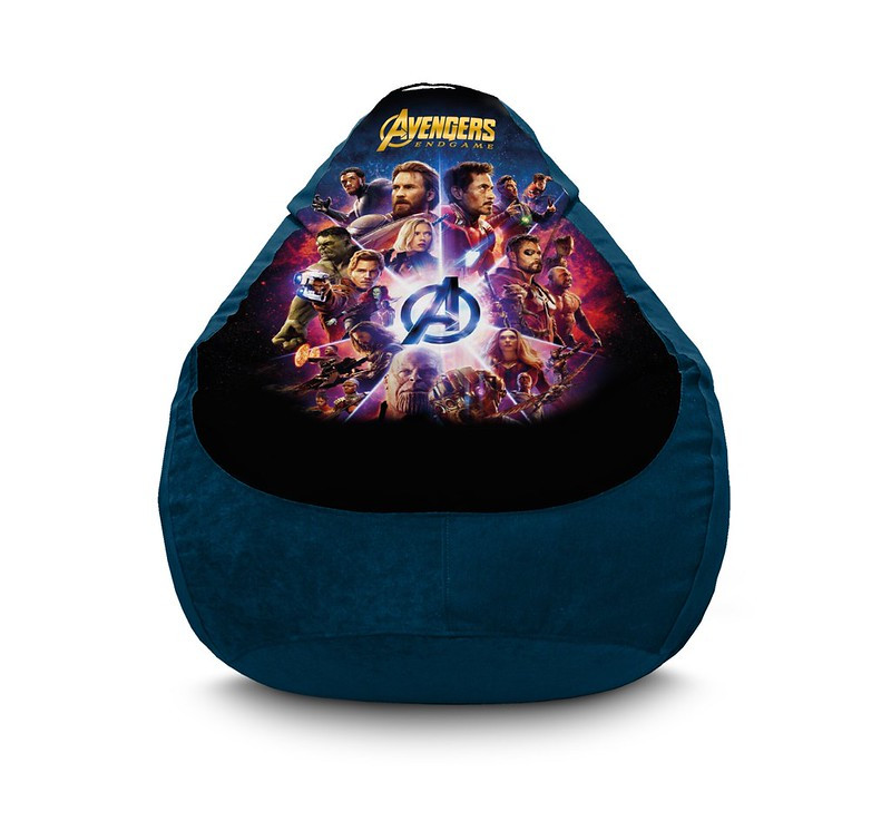 

Кресло мешок iPuff "Avengers. End Game. Blue" Флок XXL (90х125 см) Синий