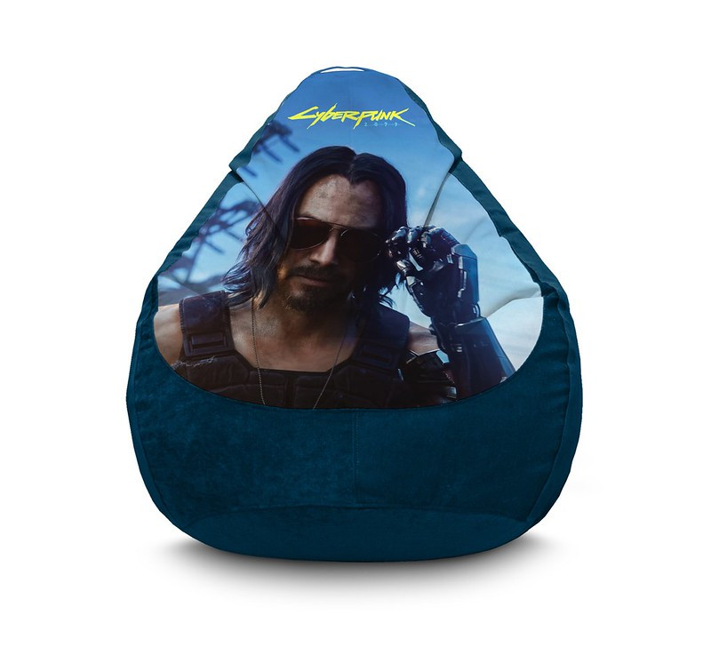 

Кресло мешок iPuff "Cyberpunk 2077. Johnny Silverhand" Флок XXXL (100х135 см) Синий