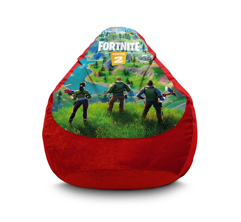 

Кресло мешок iPuff "Fortnite. Team Red" Флок XXXL (100х135 см) Красный