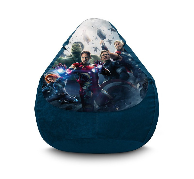 

Кресло мешок iPuff "Avengers. Team" Флок XXL (90х125 см) Синий