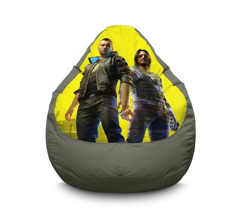 

Кресло мешок iPuff "Cyberpunk 2077. V and Johnny" Оксфорд XXXL (100х135 см) Серый