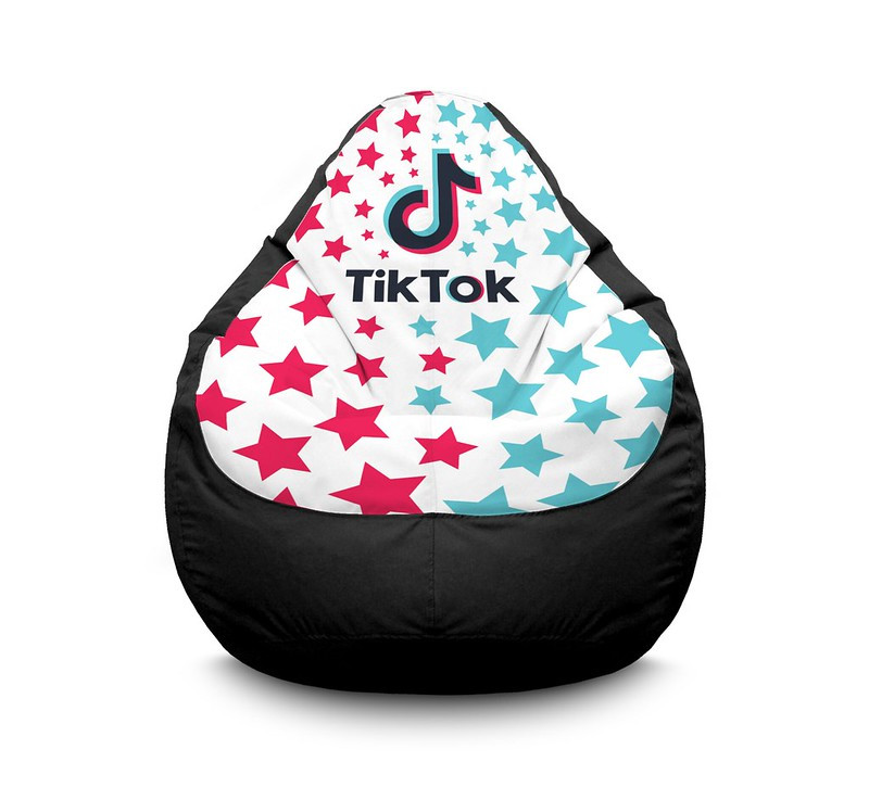 

Кресло мешок iPuff "Tik Tok. Super star. Black" Оксфорд XXXL (100х135 см) Черный