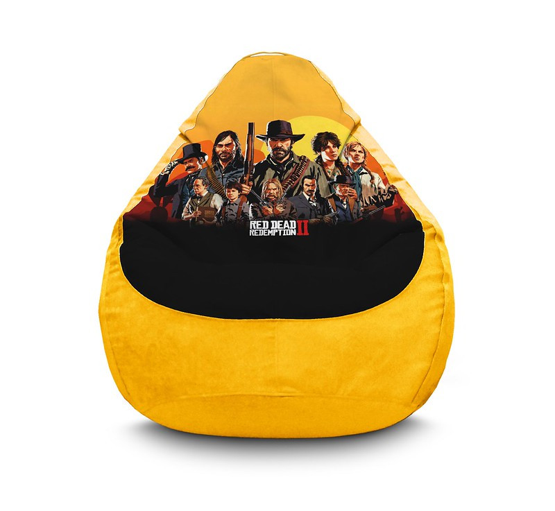 

Кресло мешок iPuff "RDR 2. Van der Linde gang" Флок XL (80x110 см) Желтый