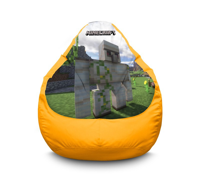

Кресло мешок iPuff "Minecraft Iron golem" Оксфорд XL (80x110 см) Желтый