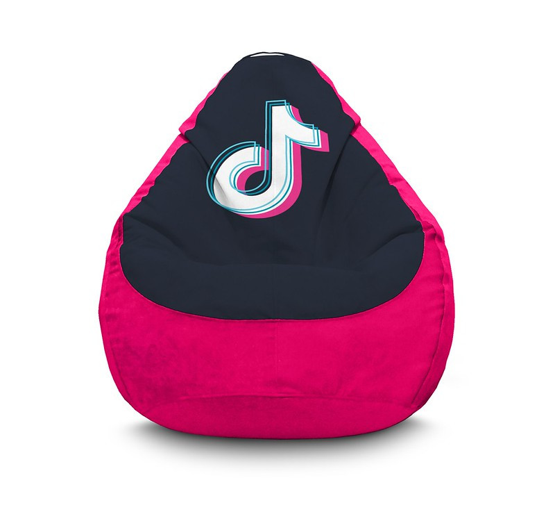 

Кресло мешок iPuff "Tik Tok. Logo. Pink" Флок XL (80x110 см) Розовый