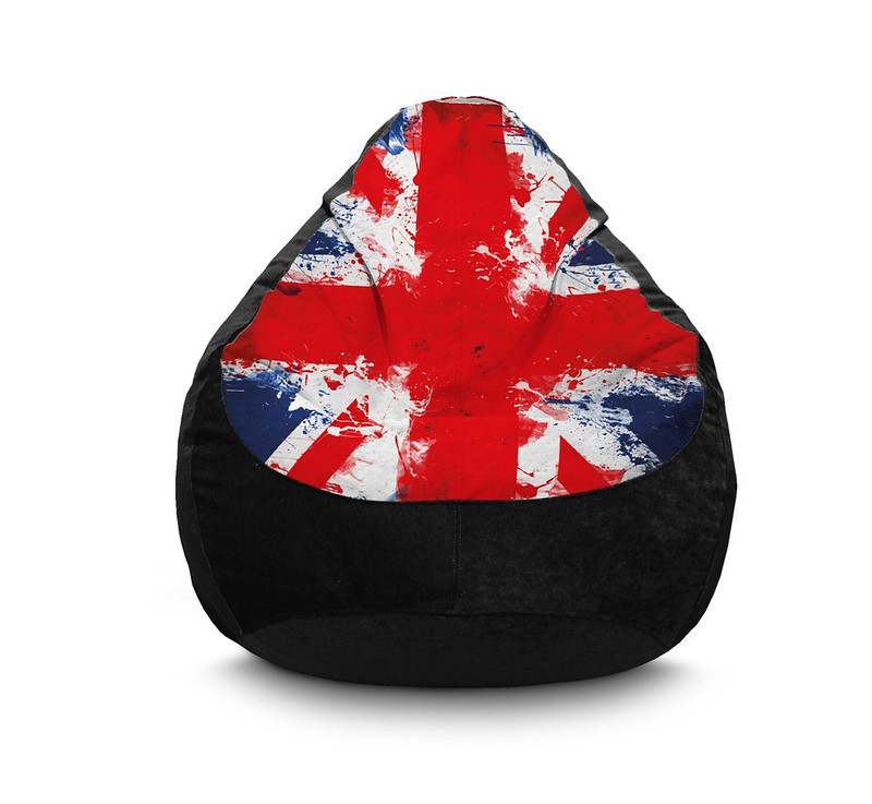 

Кресло мешок iPuff "Британский флаг" black Флок XXL (90x125 см) Черный