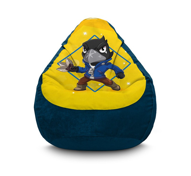 

Кресло мешок iPuff "Brawl Stars. Crow" Флок XL (80x110 см) Синий