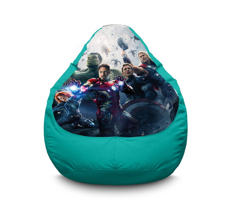 

Кресло мешок iPuff "Avengers. Team" Оксфорд XXL (90х125 см) Бирюзовый