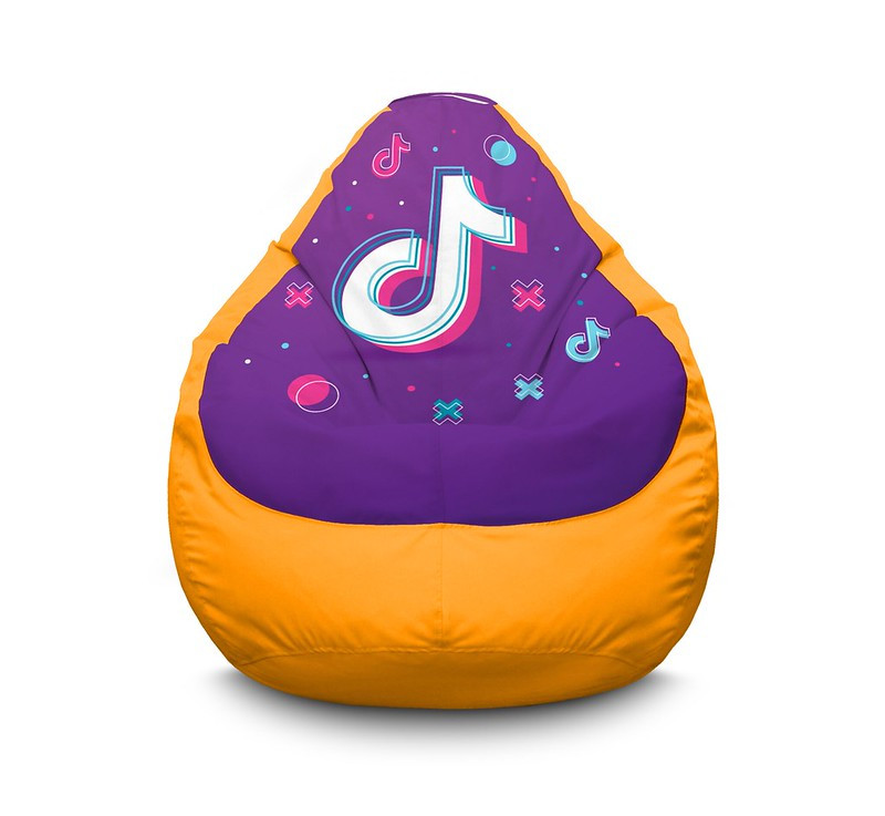 

Кресло мешок iPuff "Tik Tok. Big logo. Yellow" Оксфорд XL (80x110 см) Желтый