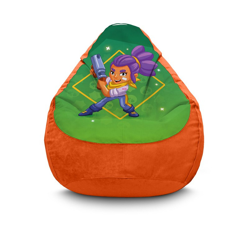 

Кресло мешок iPuff "Brawl Stars. Shelly" Флок XL (80x110 см) Оранжевый