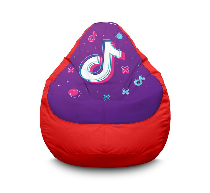 

Кресло мешок iPuff "Tik Tok. Big logo. Red" Оксфорд XXXL (100х135 см) Красный