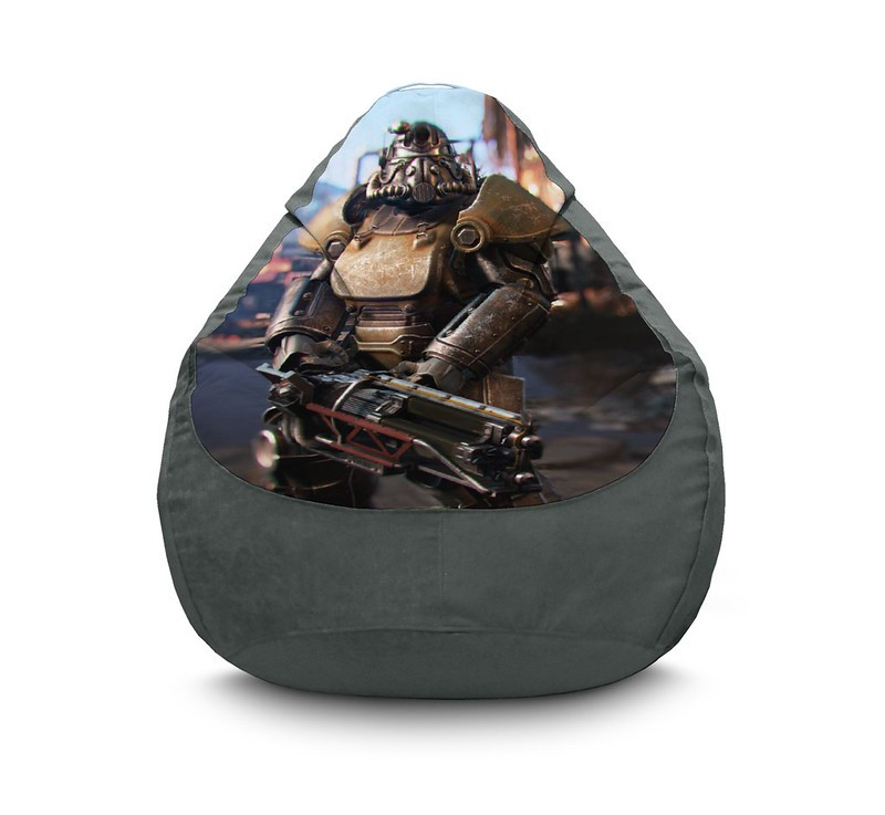

Кресло мешок iPuff "Fallout. Power armor" Флок XXL (90х125 см) Серый