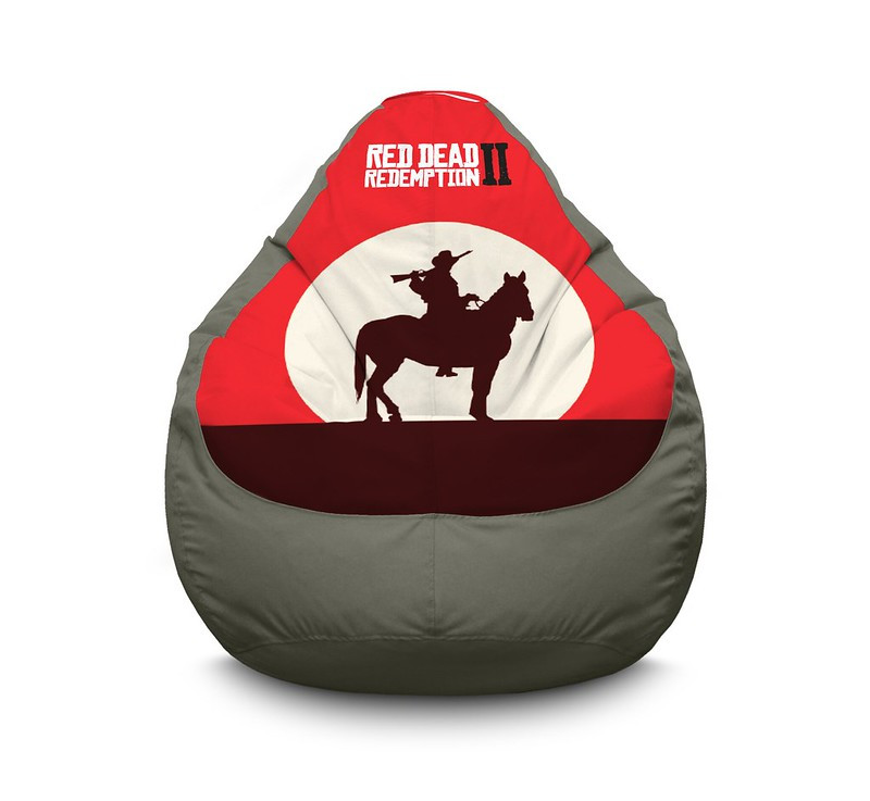 

Кресло мешок iPuff "RDR 2. Horseman and sunset" Оксфорд XXXL (100х135 см) Светло-серый