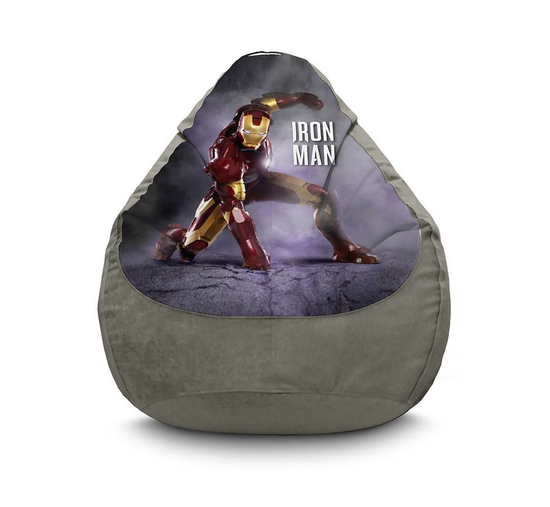 

Кресло мешок iPuff "Iron Man. Superhero touchdown" Флок XXXL (100х135 см) Серый