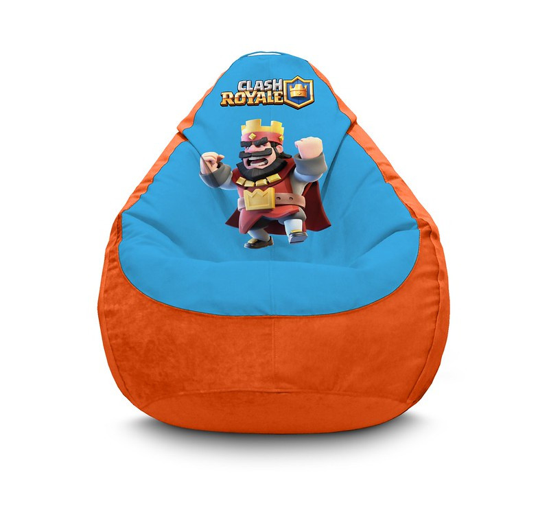 

Кресло мешок iPuff "Clash Royale. Angry king" Флок XXXL (100х135 см) Оранжевый