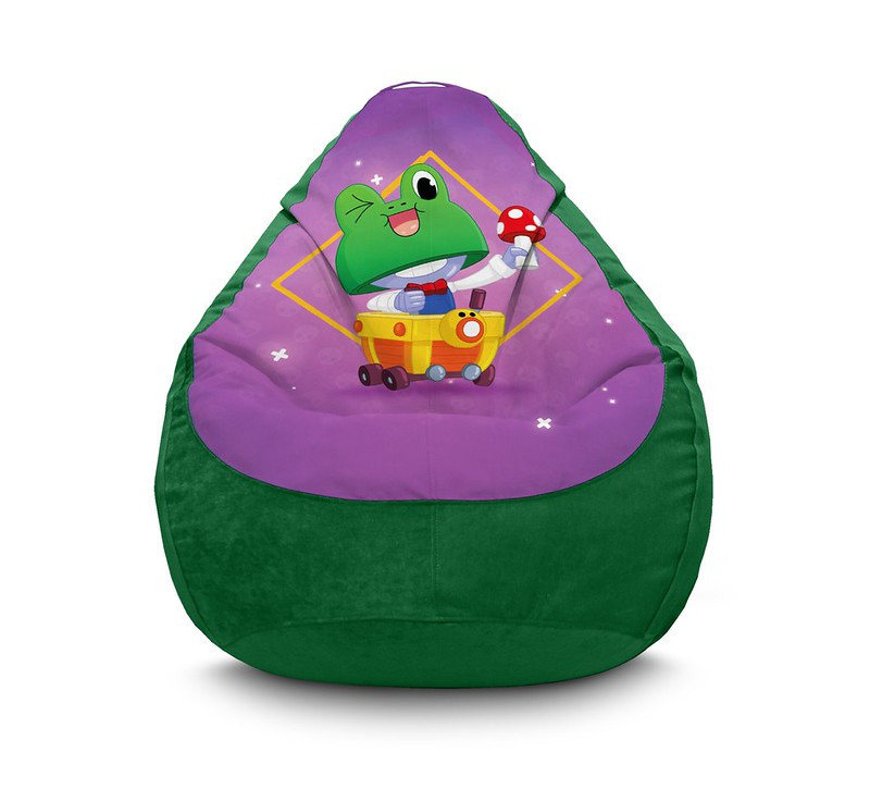 

Кресло мешок iPuff "Brawl Stars. Carl frog" Флок XL (80x110 см) Зелёный