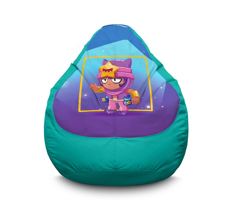 

Кресло мешок iPuff "Brawl Stars. Sandy" Оксфорд XL (80x110 см) Бирюзовый