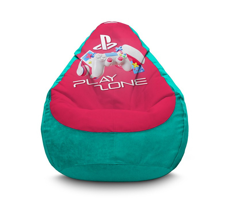

Кресло мешок iPuff "PlayStation. Play zone. Pink" Флок XXXL (100х135 см) Бирюзовый