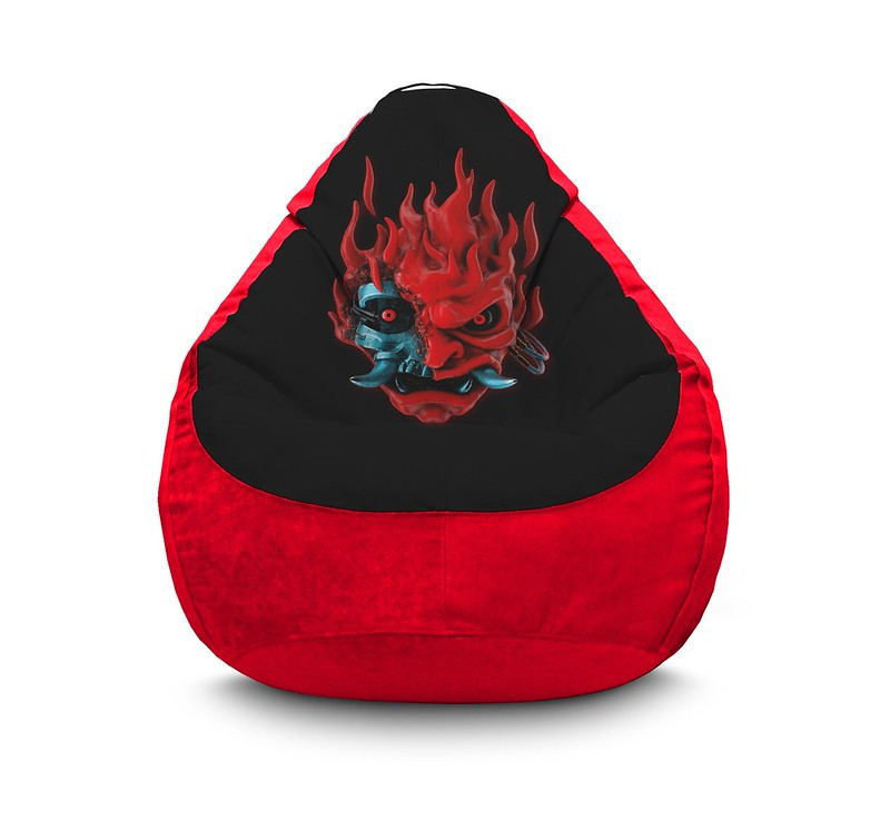 

Кресло мешок iPuff "Cyberpunk 2077. Samurai" Флок XXXL (100х135 см) Красный