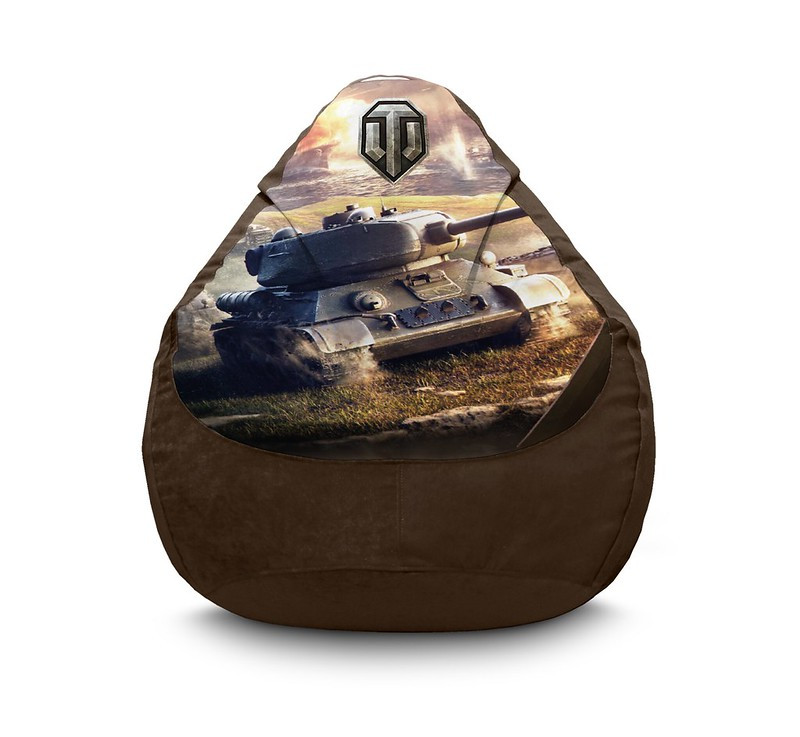 

Кресло мешок iPuff "World of Tanks. Tank and logo" Флок XXXL (100х135 см) Коричневый