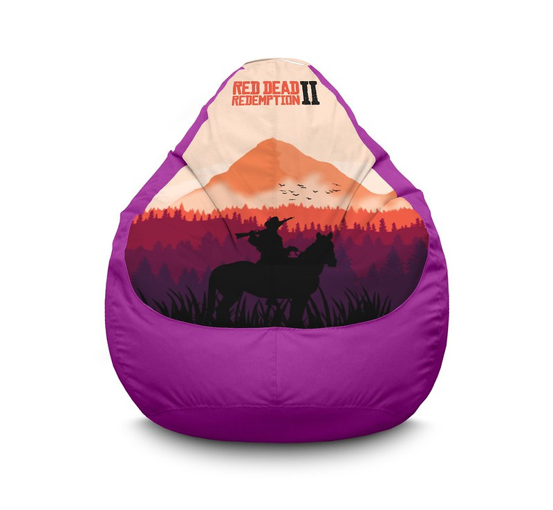 

Кресло мешок iPuff "RDR 2. Horseman and mountain" Оксфорд XXL (90х125 см) Сиреневый