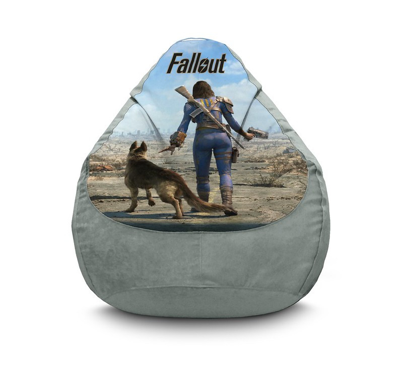 

Кресло мешок iPuff "Fallout. Hero" Флок XXL (90х125 см) Светло-серый