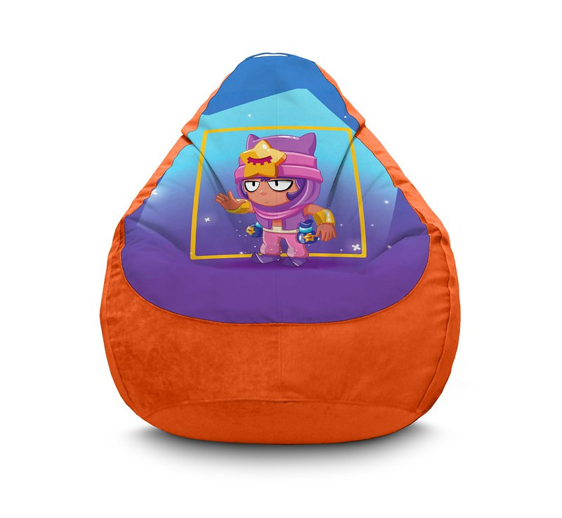 

Кресло мешок iPuff "Brawl Stars. Sandy" Флок XL (80x110 см) Оранжевый