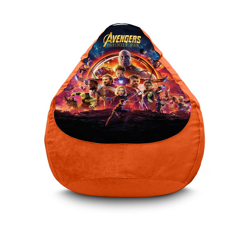 

Кресло мешок iPuff "Avengers. Infinity war. Orange" Флок XXXL (100х135 см) Оранжевый