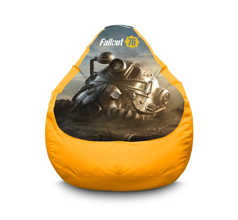 

Кресло мешок iPuff "Fallout 76. Armor helm" Оксфорд XL (80x110 см) Желтый