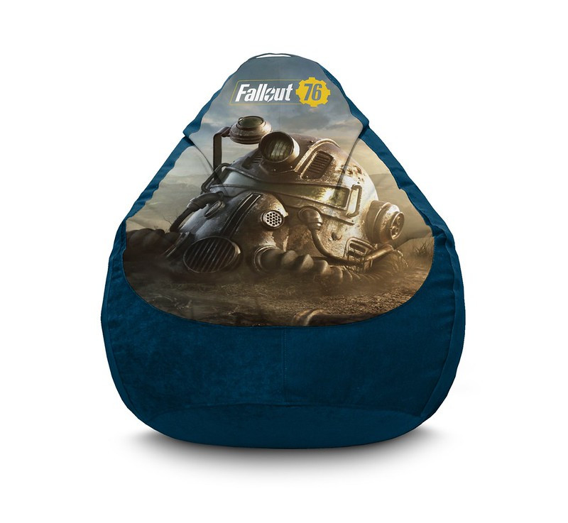 

Кресло мешок iPuff "Fallout 76. Armor helm" Флок XL (80x110 см) Синий