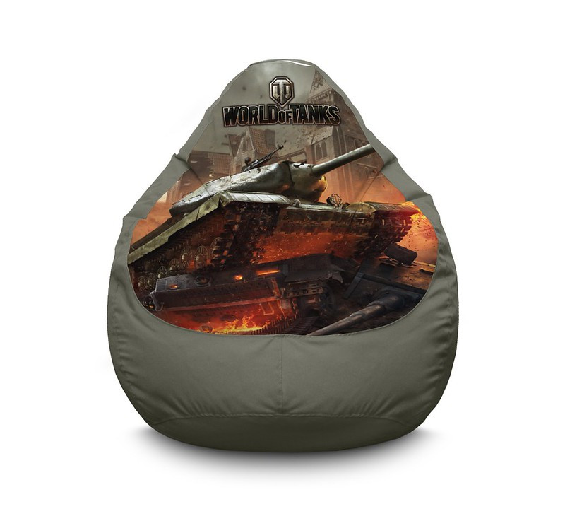

Кресло мешок iPuff "World of Tanks. Battle" Оксфорд XL (80x110 см) Серый
