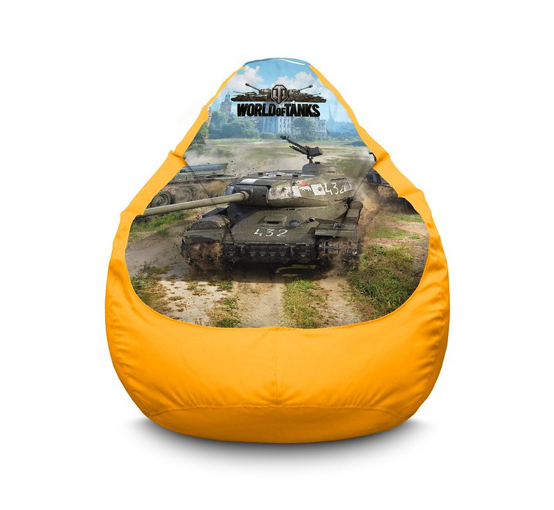 

Кресло мешок iPuff "World of Tanks. Tank on the road" Оксфорд XL (80x110 см) Желтый