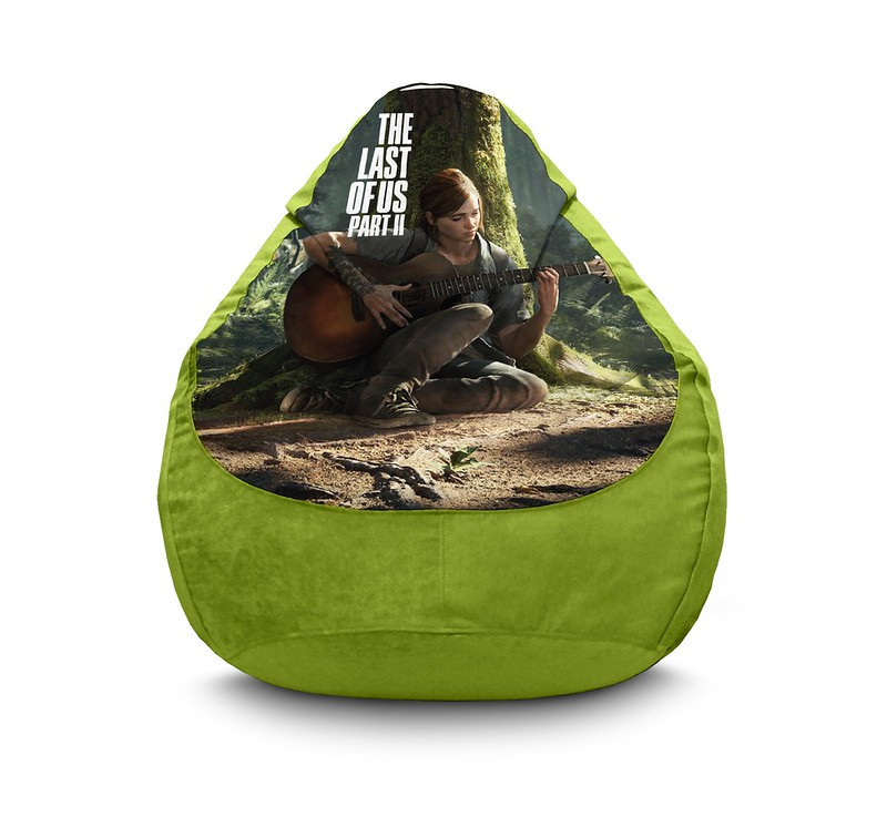 

Кресло мешок iPuff "The Last of Us. Ellie and guitar" Флок XL (80x110 см) Салатовый