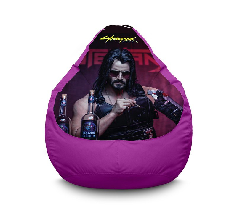 

Кресло мешок iPuff "Cyberpunk 2077. Angry Johnny" Оксфорд XXXL (100х135 см) Сиреневый