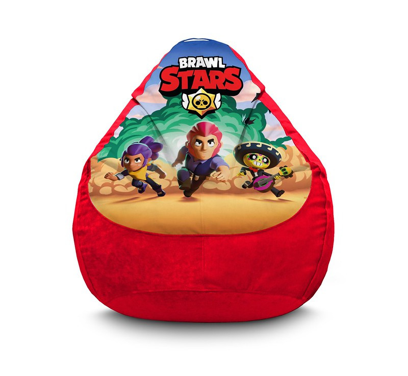 

Кресло мешок iPuff "Brawl Stars. Characters Red" Флок XL (80x110 см) Красный